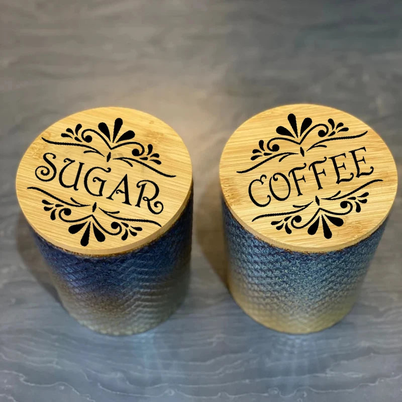Coffee, Tea, Flour, Sugar Vinyl Art Decals