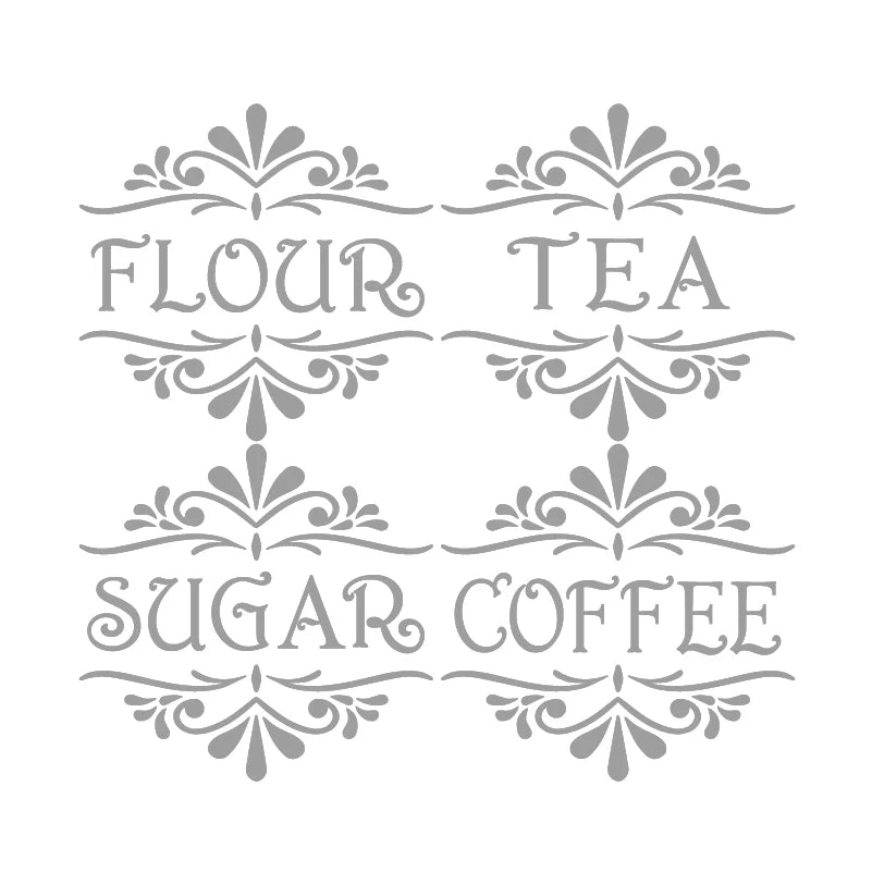 Coffee, Tea, Flour, Sugar Vinyl Art Decals
