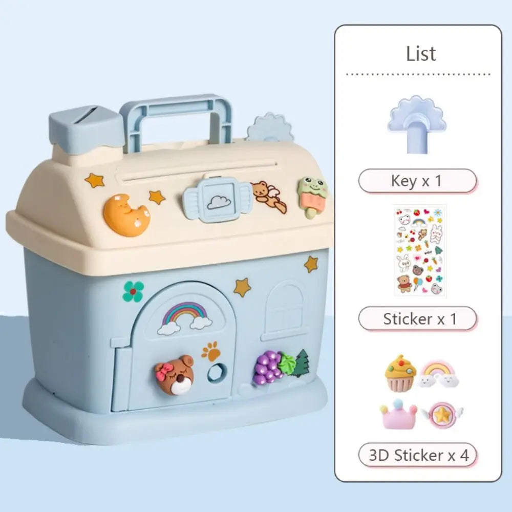 Mushroom House Money Box Plastic Key