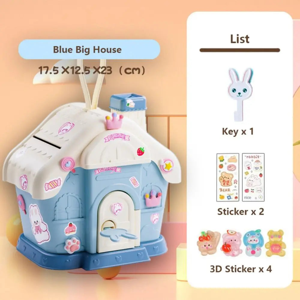 Mushroom House Money Box Plastic Key