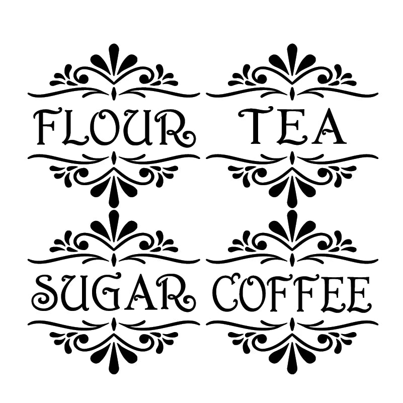 Coffee, Tea, Flour, Sugar Vinyl Art Decals
