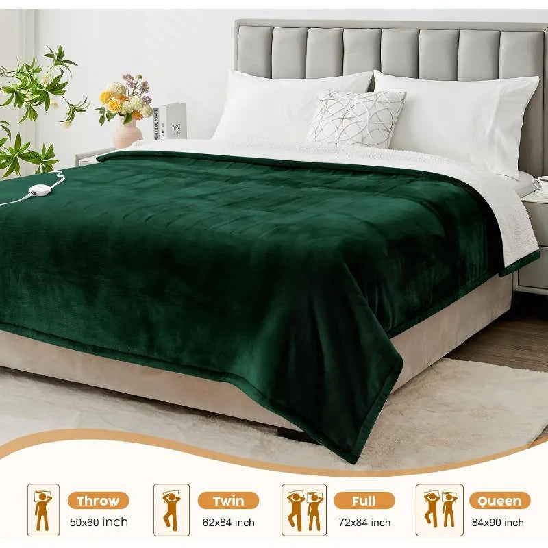 Heated Flannel Throw Blanket