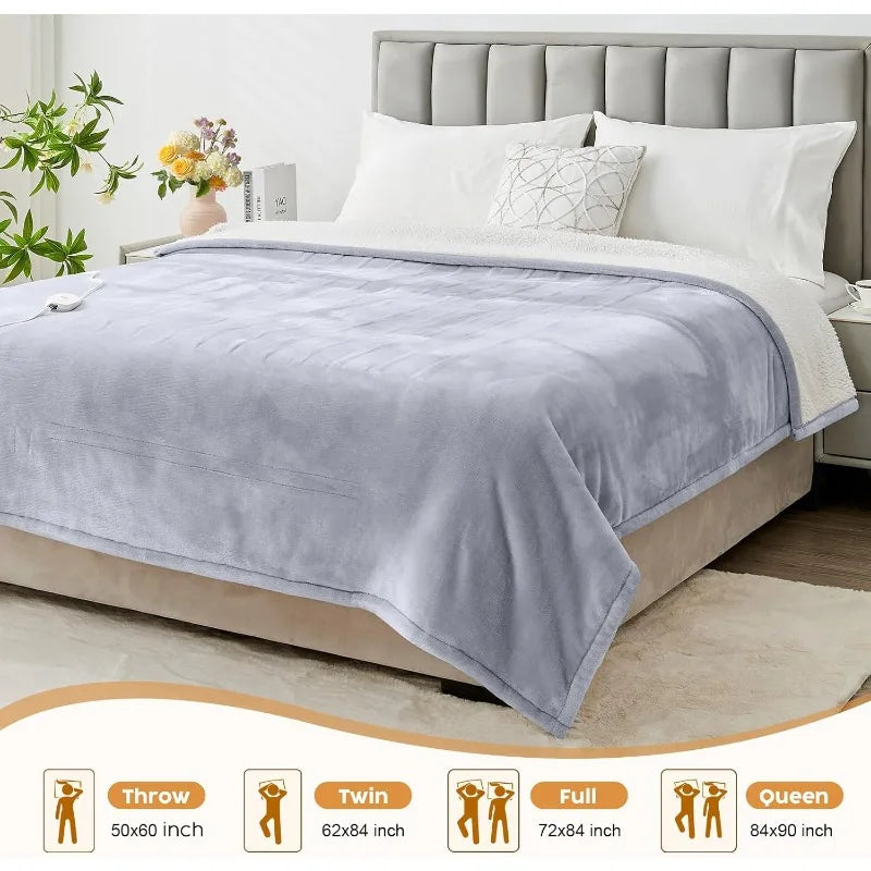 Heated Flannel Throw Blanket
