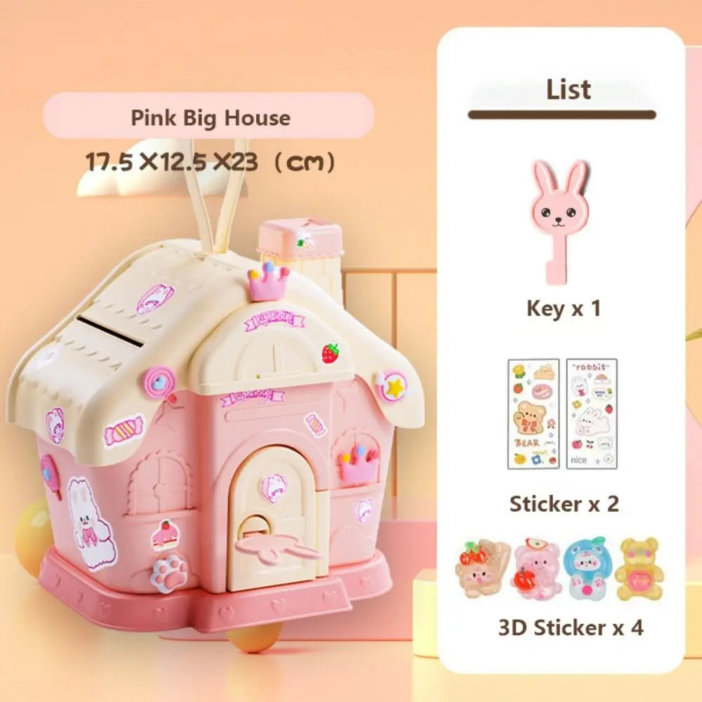 Mushroom House Money Box Plastic Key