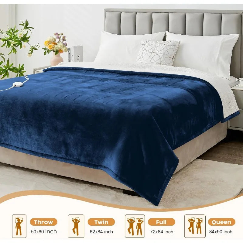 Heated Flannel Throw Blanket