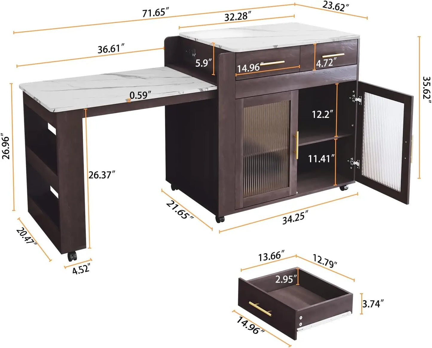 Extendable Kitchen Island On Wheels