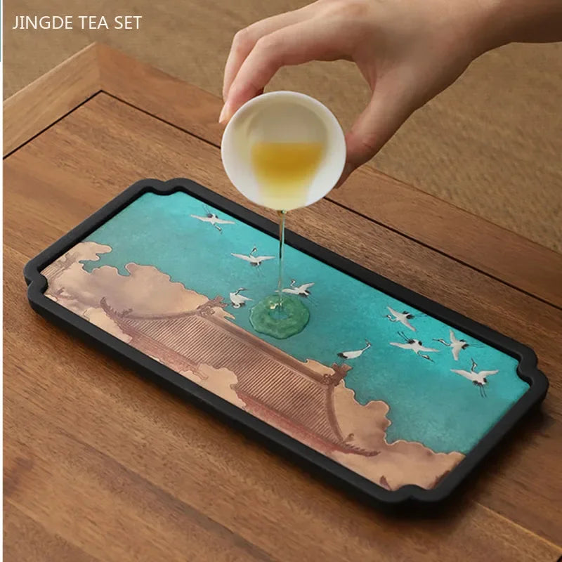 Creative Absorbent Ceramic Tea Tray
