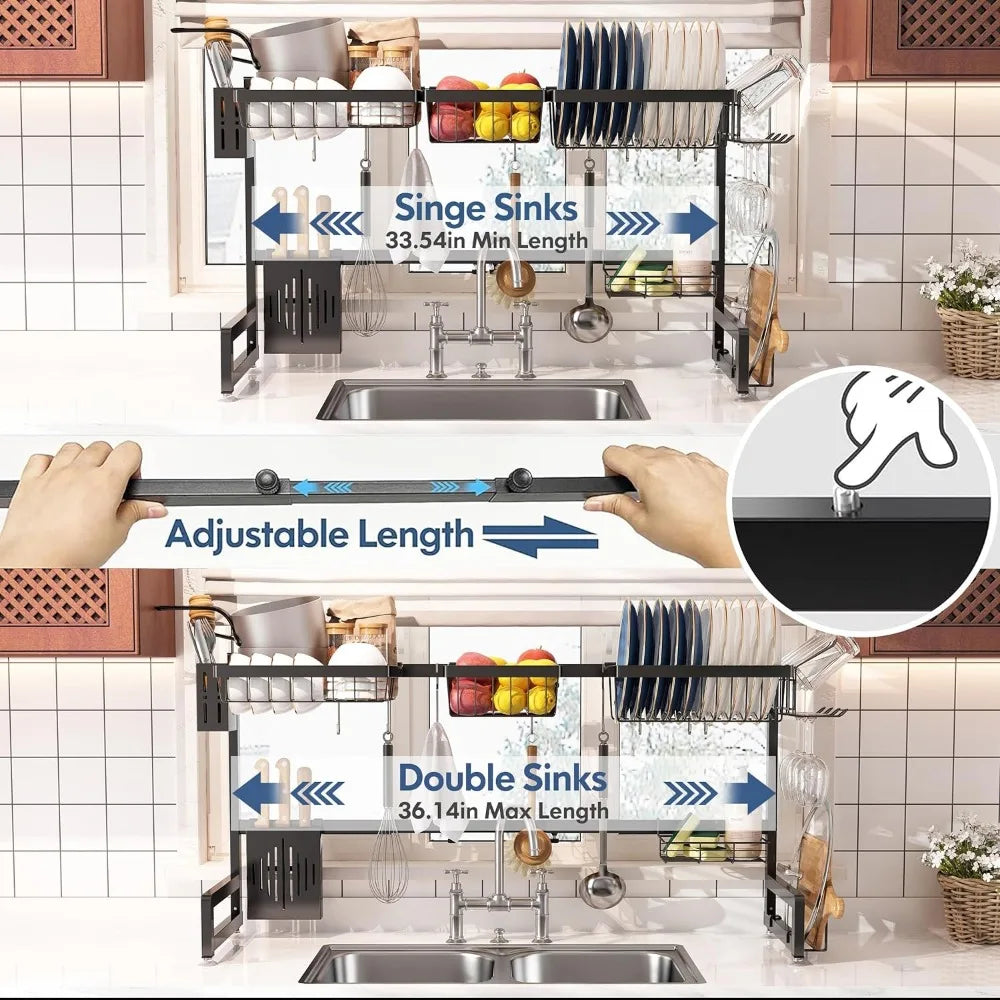 Over The Sink Dish Drying Rack 2-Tier