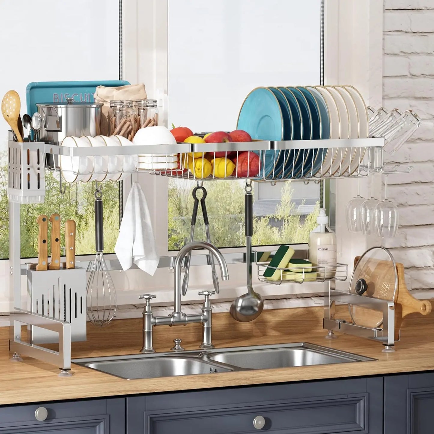 Over The Sink Dish Drying Rack 2-Tier