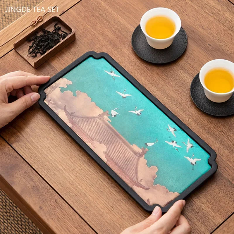 Creative Absorbent Ceramic Tea Tray