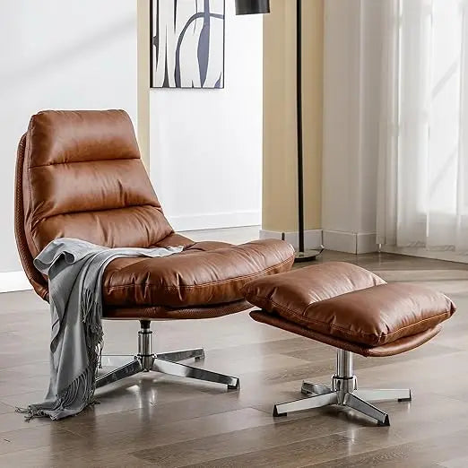 Swivel Accent Chair with Ottoman