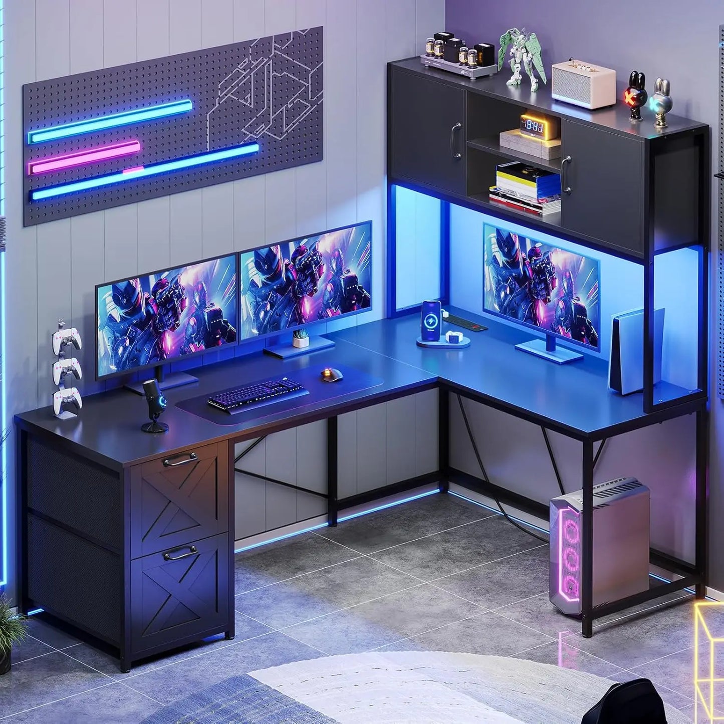 L Shaped Gaming Desk, Reversible Computer Desk