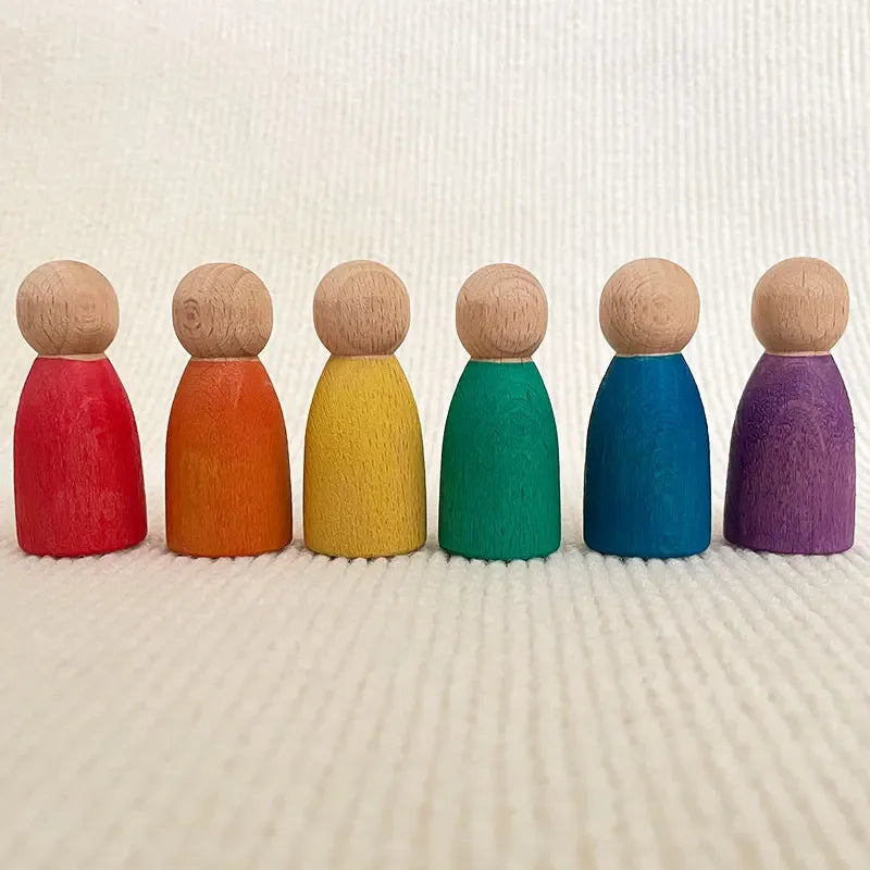 Baby Wooden Toys Nordic Wood Figures Rainbow