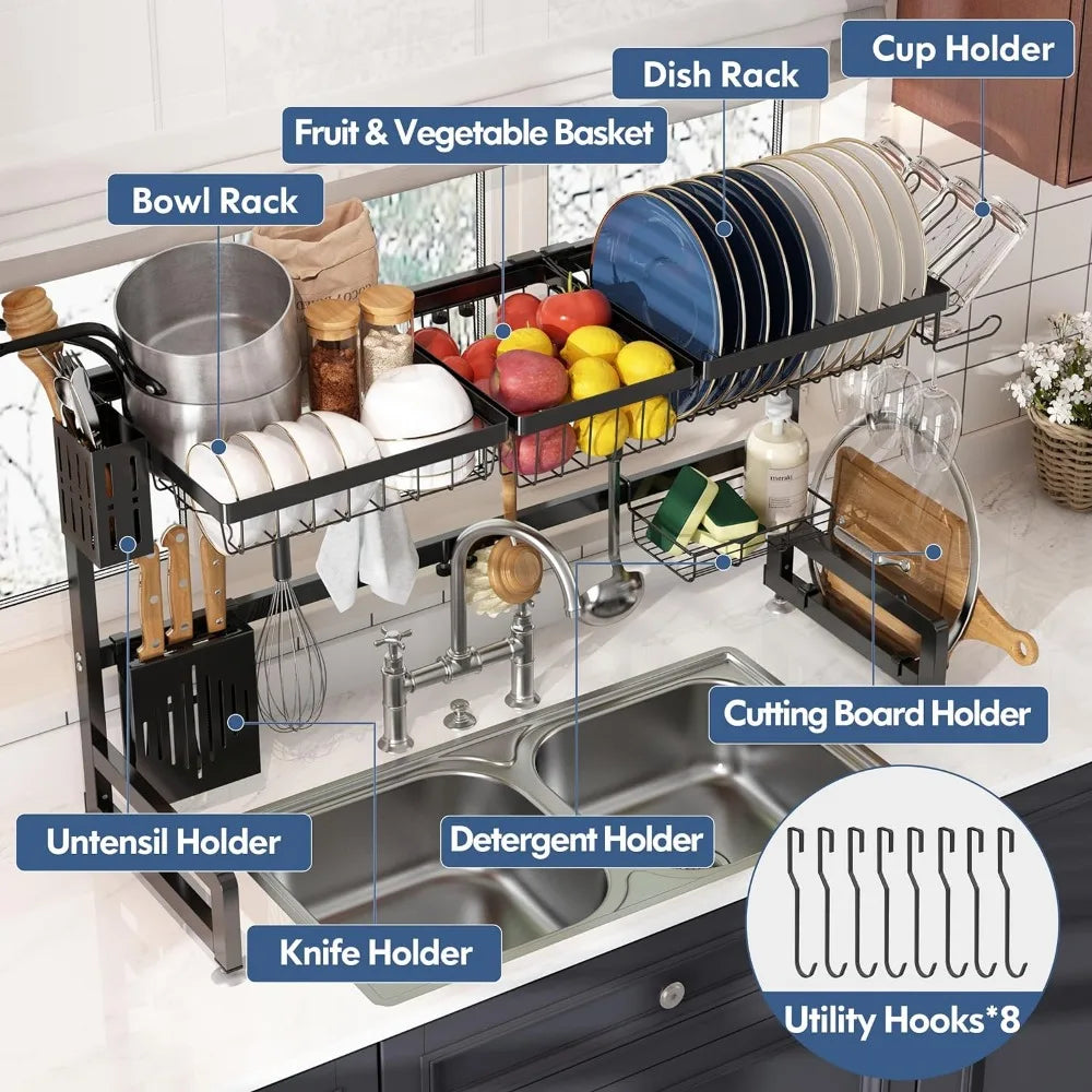 Over The Sink Dish Drying Rack 2-Tier