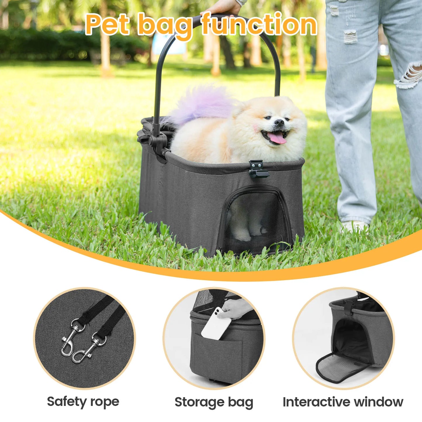 Luxury Detachable Pet Stroller