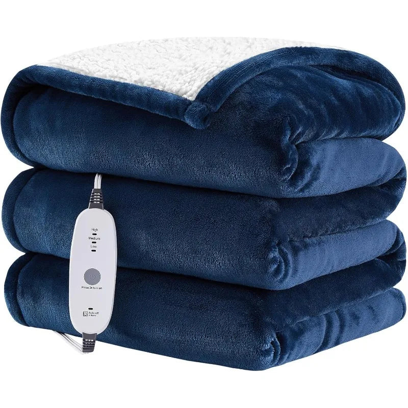 Heated Flannel Throw Blanket