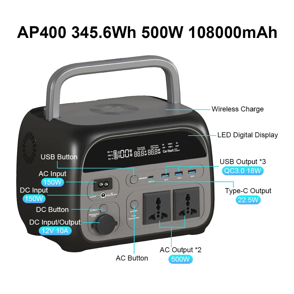 500w Portable Power Station 220v