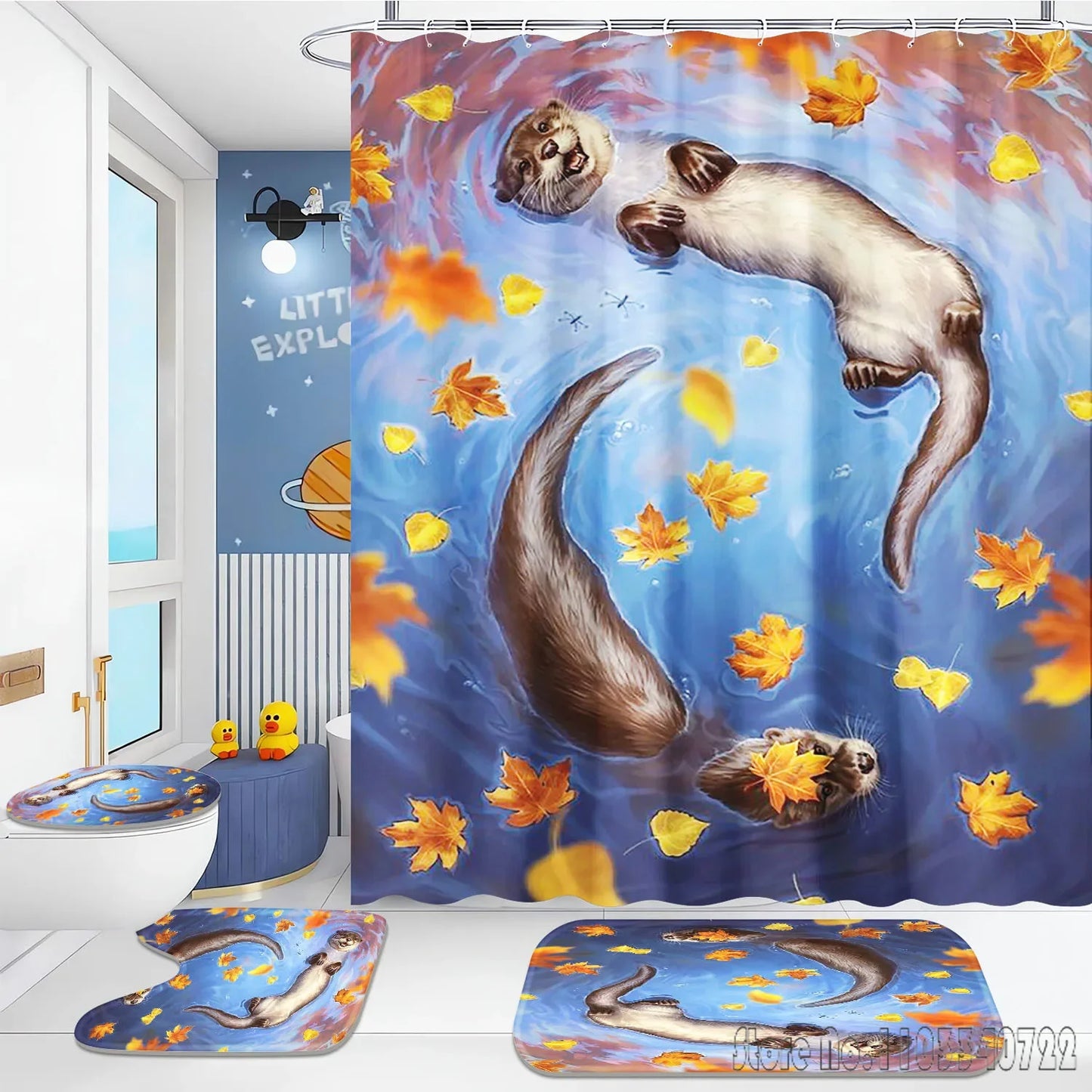 Otter Animal Anime Bath Shower Curtain