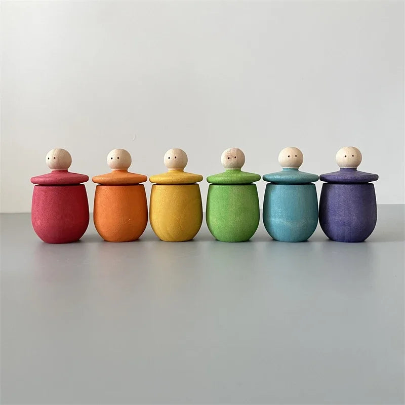 Baby Wooden Toys Nordic Wood Figures Rainbow