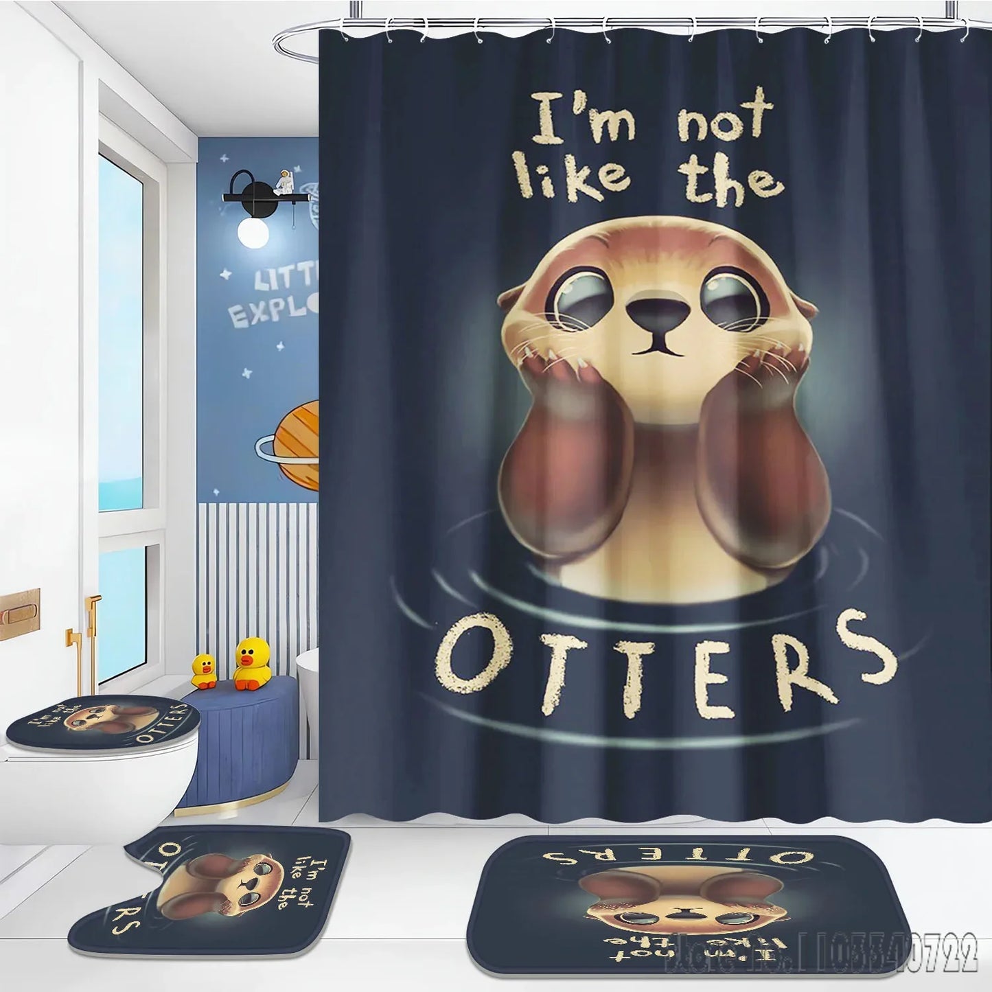 Otter Animal Anime Bath Shower Curtain