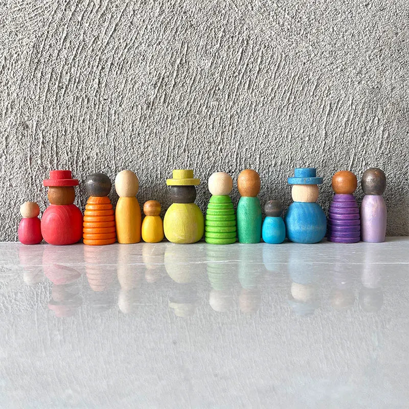 Baby Wooden Toys Nordic Wood Figures Rainbow