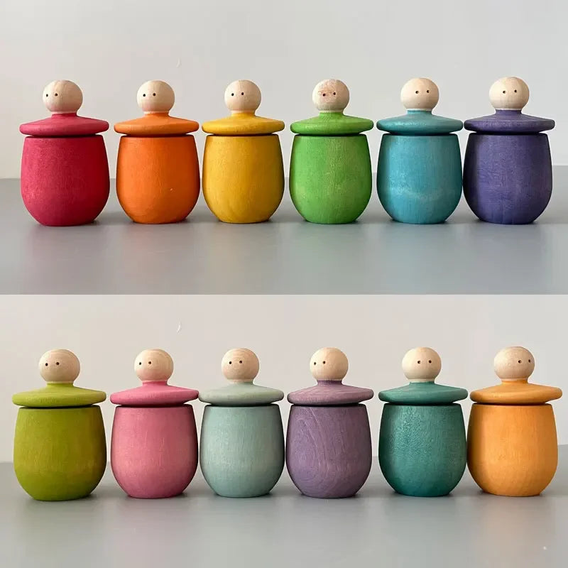 Baby Wooden Toys Nordic Wood Figures Rainbow