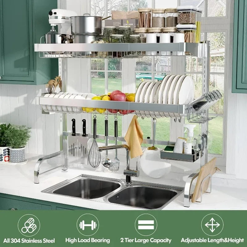 Over Sink Dish Drainer Drying Rack