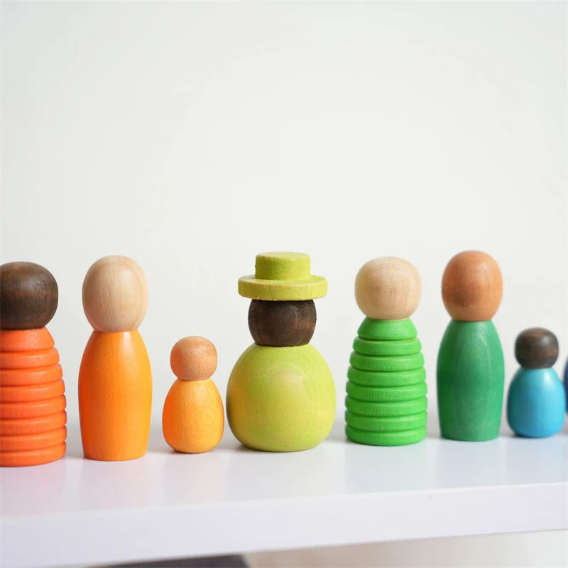 Baby Wooden Toys Nordic Wood Figures Rainbow