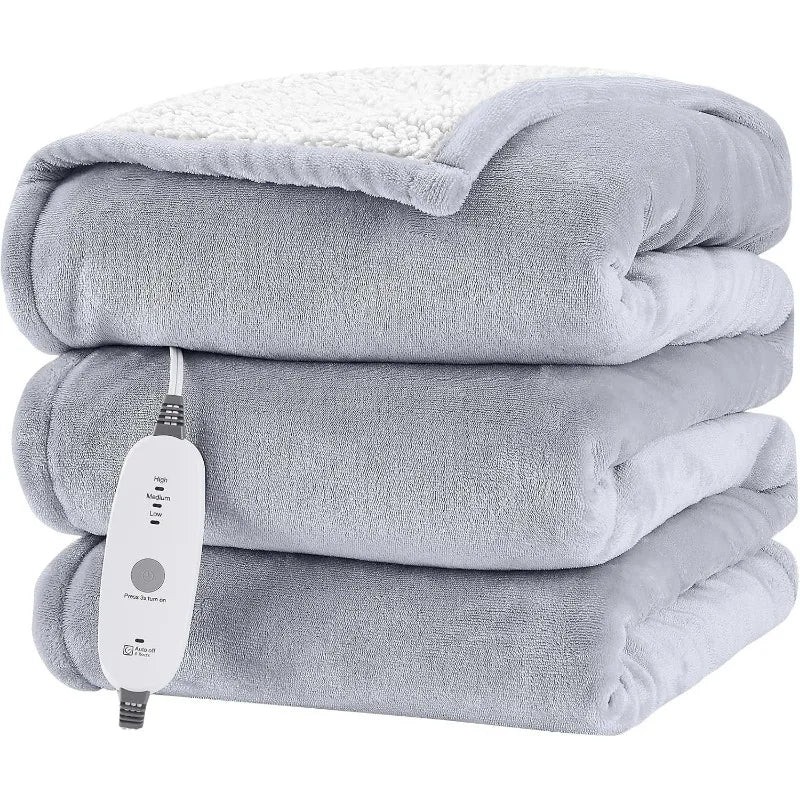 Heated Flannel Throw Blanket