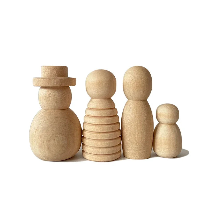 Baby Wooden Toys Nordic Wood Figures Rainbow