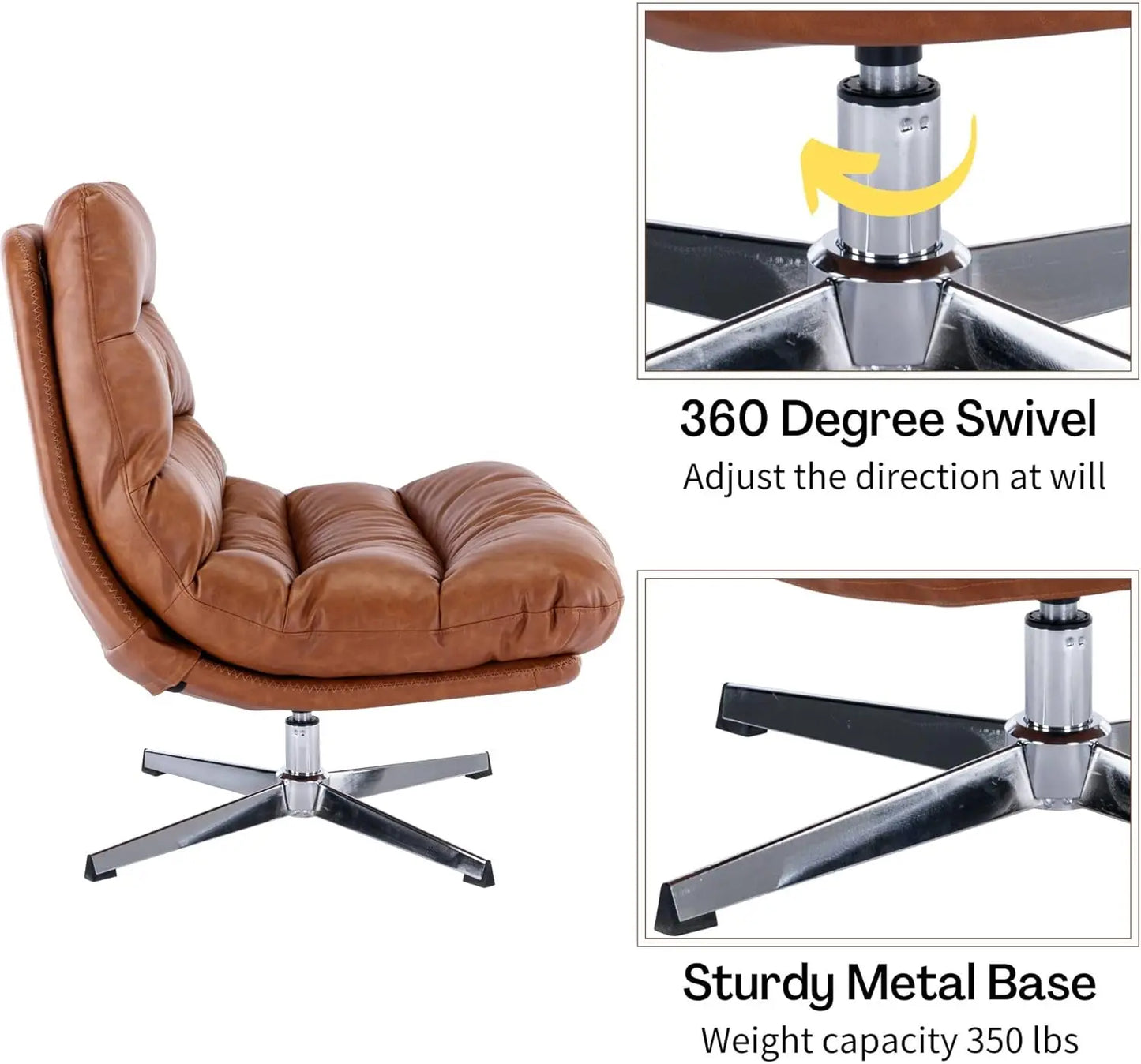 Swivel Accent Chair with Ottoman